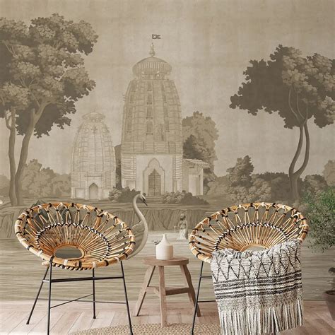 Kashi Reverie Luxury Indian Design Wallpaper, Sepia - Life n Colors
