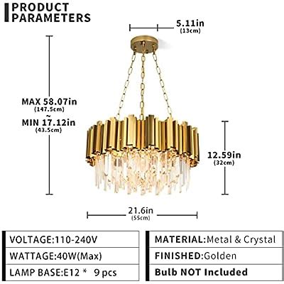 Buy Modern Chandeliers Crystal with Light Gold Crystal Chandelier ...