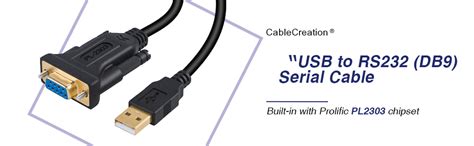 CableCreation USB to RS232 Adapter with PL2303 Chipset, 6.6ft USB 2.0 ...