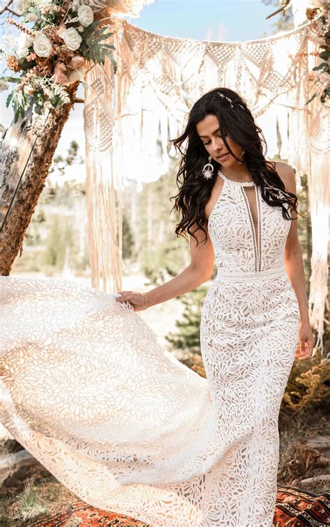 Halter Boho Wedding Dress