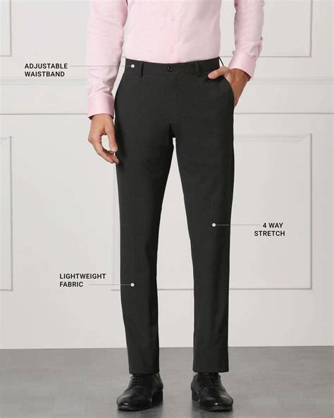Shop Now Must-Have Slim Fit Charcoal Solid Formal Trouser