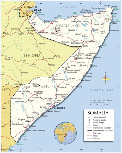 Political Map of Somalia (1200 pixel) - Nations Online Project