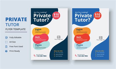 Private Tutor Flyer Template Graphic by Gentle Graphix · Creative Fabrica