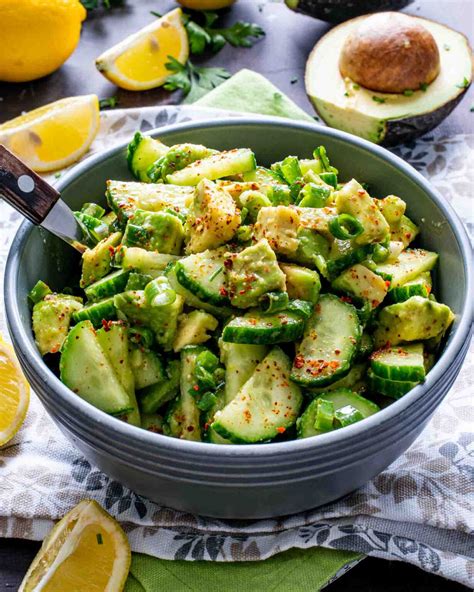 Cucumber Avocado Salad - Craving Home Cooked