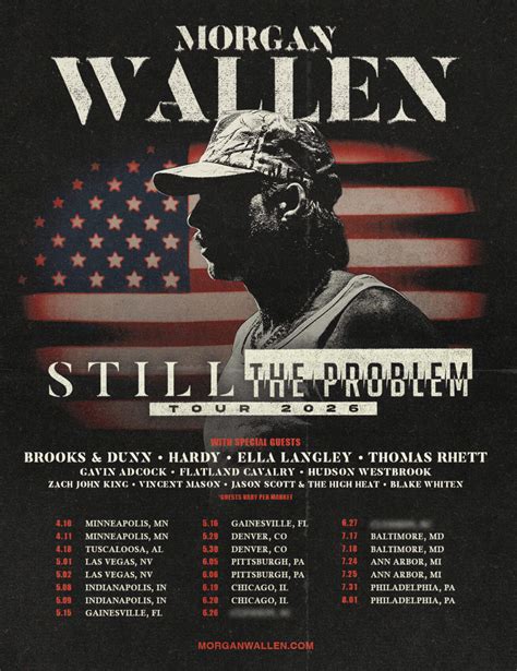 Morgan Wallen Announces Still The Problem 2026 Tour: See The Full List ...