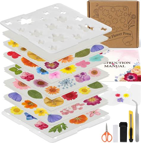 Amazon.com: UOMTFAI Microwave Flower Press Kit, 6 Layers Quickly Flower ...