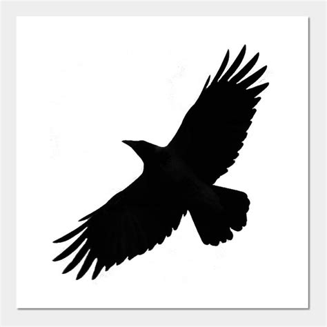 Flying Raven Silhouette Clip Art