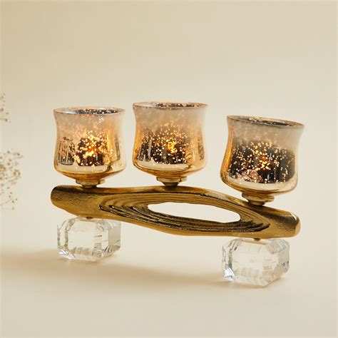 Buy Eternity Set of 3 T-Light Holders with Stand from Home Centre at ...