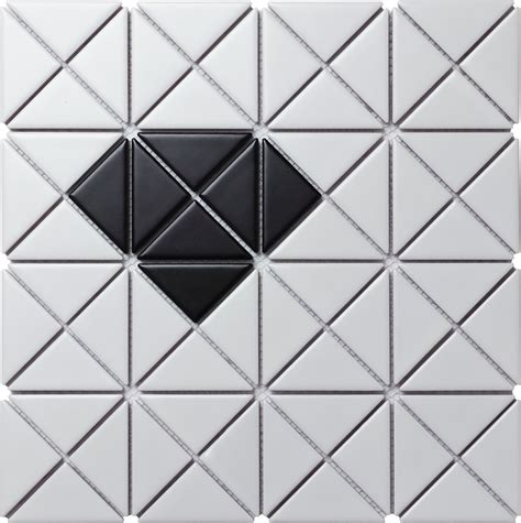 2'' Glossy Single Diamond Pattern Porcelain Triangle Mosaic Wall Tile ...
