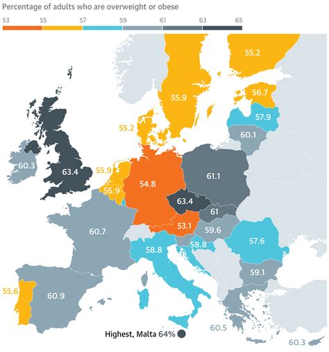 Fat Europe: Percent of adults who are overweight or obese : r/europe