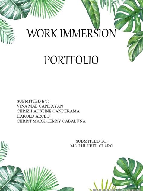 Work Immersion Portfolio Example 的图像结果