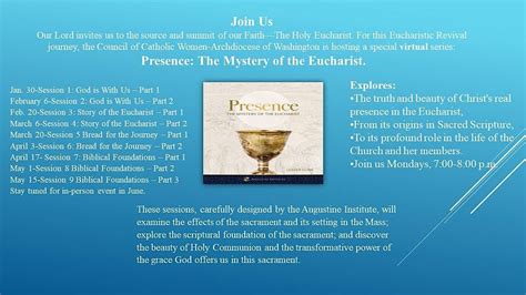 Presence: The Mystery of the Eucharist., January 30 2023 | Online Event ...