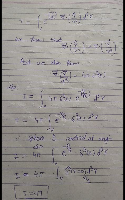 The volume integral j.e d'r, where v is the volume of a sphere of ...