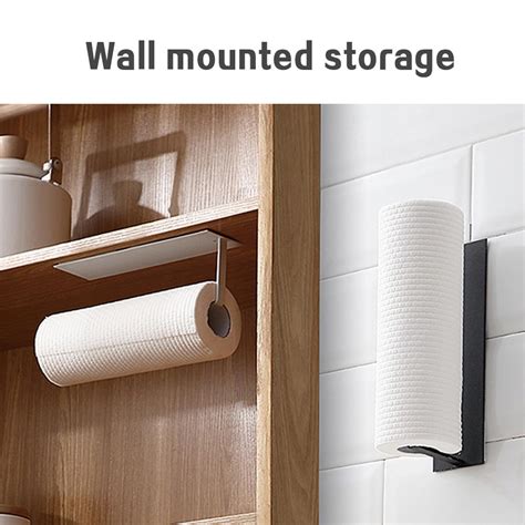 Kitchen Roll Holder No Drilling Paper Towel Wall Mounted Aluminum ...