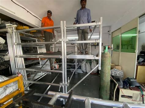 Aluminium Scaffolding - 2.20 Meter Single Width Crystal Scaffolding ...