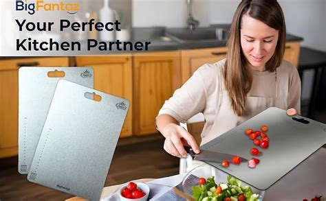 Buy BIG FANTAZ Stainless Steel Chopping Board for Kitchen - Heavy-Duty ...