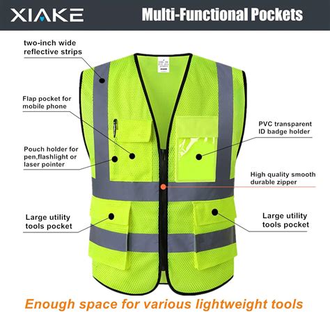 Buy XIAKE Mesh Safety Vest High Visibility Reflective Vest with Pockets ...