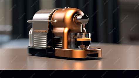 Premium AI Image | 3d rendering of a coffee machine on a table in a ...