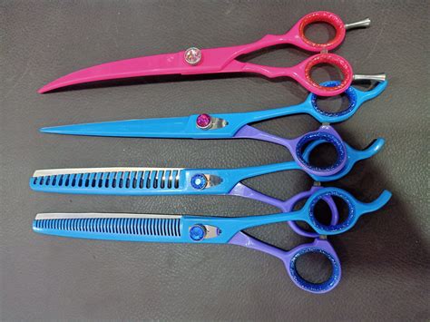Purple And Sky Blue ,Pink 4 Dog Grooming Shears Set – JACK SHEARS