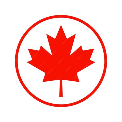 Premium Vector | Canada Flag Red Maple Leaf Round Icon Vector Illustration