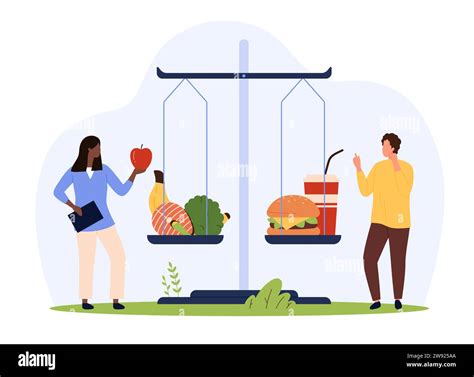 Balance between good and bad junk food, nutrition comparison and diet ...