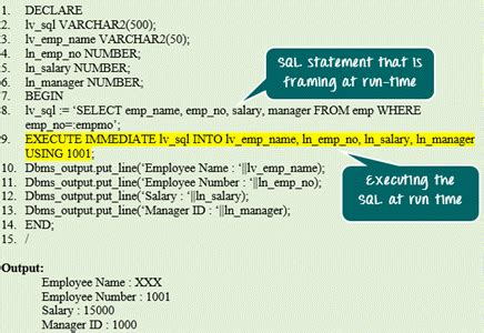 Image result for Oracle Dynamic SQL Update