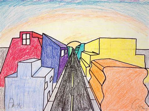 Art at Hosmer: One Point Perspective Cityscapes