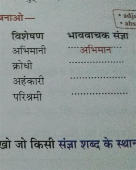 abstract noun in hindi - Brainly.in