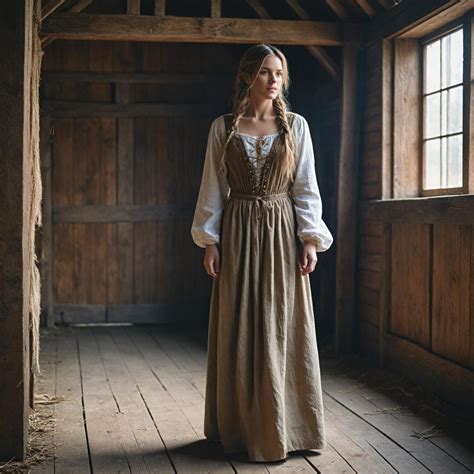 Brown Medieval Peasant Dress for Women | Renaissance Cottagecore Gown ...