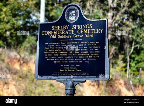 Calera, Alabama, USA-Sept. 30, 2022: Historical marker for the Shelby ...