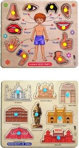Enorme Mini Wooden Human Body Parts and Monuments Puzzle with Knobs ...
