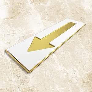 Anistuff DIRECTION SIGN WHITE GOLD Self adhesive Sign 10 inch by 3 inch ...