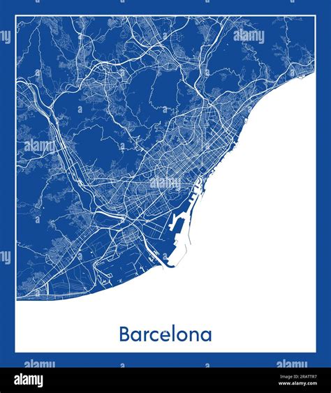 En Espana Map Of The City Of Barcelona Barcelona Map Art Print Free