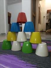 Leafy tales Plastic Cool Pot, Multicolor 10 x 10 x 8 cm 10 Pieces Plant ...