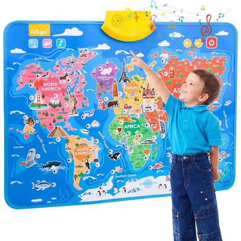 Cshidworld Interactive World Map Poster- Educational Talking India | Ubuy