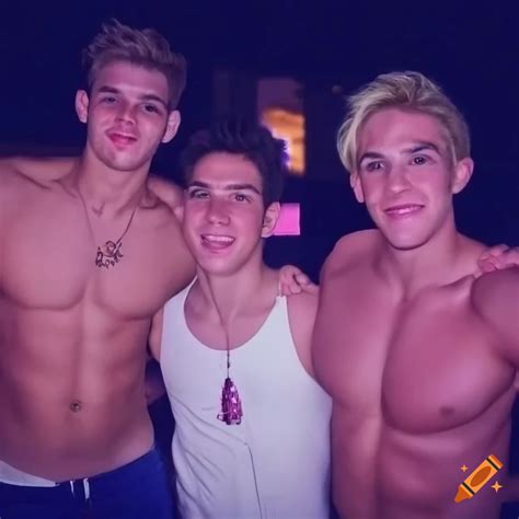 College party selfie with hunky frat man on Craiyon