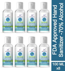 MURDOCK with Neem & Aloevera -70% Alcohol & FDA Approved- 100ml x 8 ...