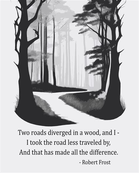 Robert Frost Poem With Artwork , the Road Not Taken, Less Traveled ...