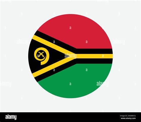 Vanuatu Round Country Flag. Vanuatuan Circle National Flag. Republic of Vanuatu Circular Shape ...