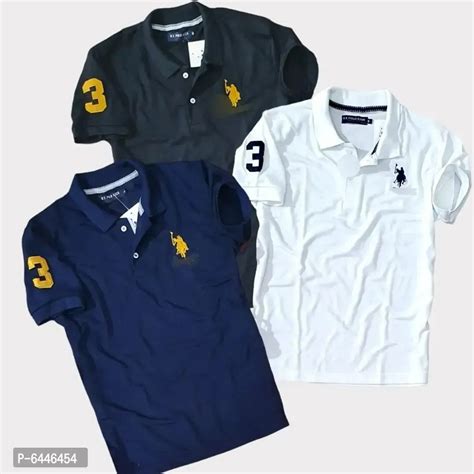Premium Cotton Matt USPA Polo T-shirt Pack Of 3