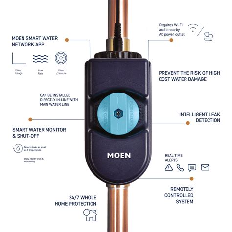 Moen Flo Smart Water Monitor 3/4-in to 1-1/4-in Indoor/Outdoor Smart ...