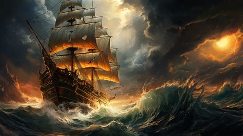 Download wallpaper sea, wave, foam, clouds, the ocean, sailboat, storm ...