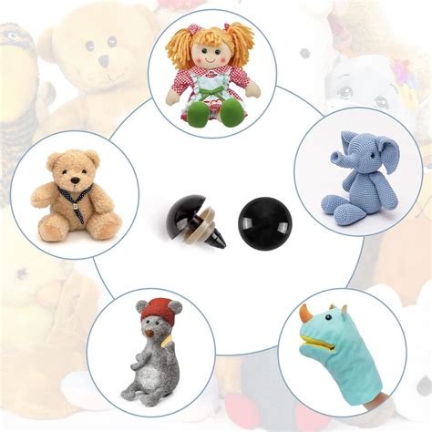 Buy 260pcs Plastic Safety Eyes and Noses with Washers, Craft Doll Eyes ...