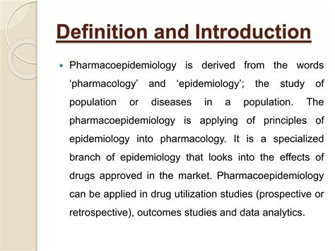 Definition and scope of Pharmacoepidemiology | PPTX