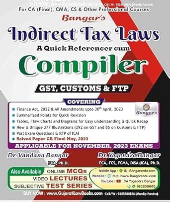 Indirect Tax Law A Quick Referencer Cum Compiler Applicable For ...