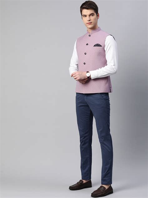 Solid Nehru Jacket with slub structure – Essas Club