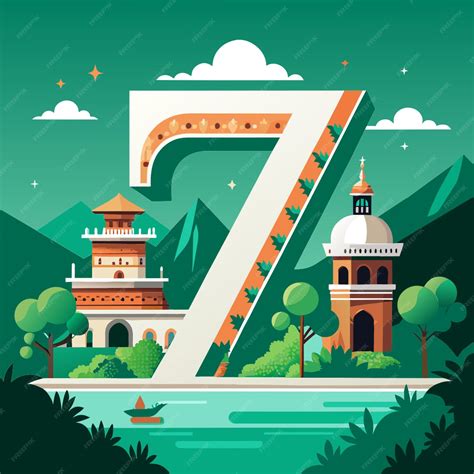 Indian numerology numbe seven vector illustration flat 2 | Premium AI ...