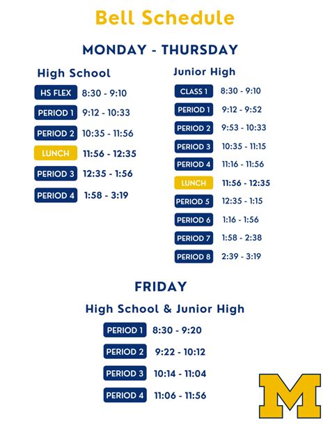 Bell Schedule | Magrath High School