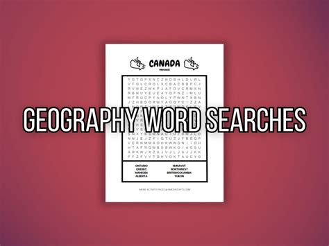 Image result for Geography Word Search Printable