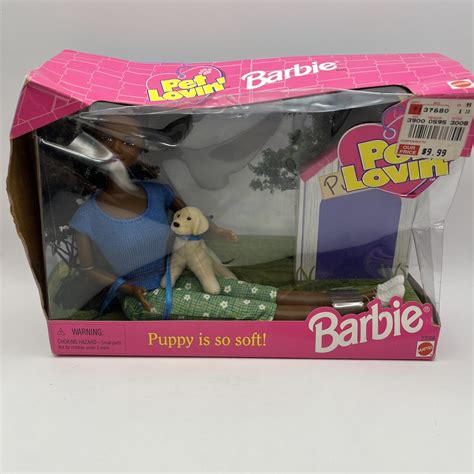 Pet+Lovin+Barbie+With+Puppy+African+American+Interest+1998+Mattel+Doll ...
